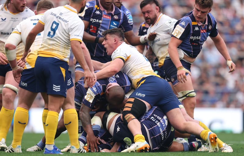 Leinster's Dan Sheehan at the ruck during the Champions Cup final against Bordeaux on Saturday. Photograph: Nick Elliott/Inpho