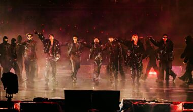 BTS members perform onstage at Goyang Statium, Goyang, Gyeonggi Province, as part of BTS World Tour ARIRANG, April 11. Courtesy of BigHit Music