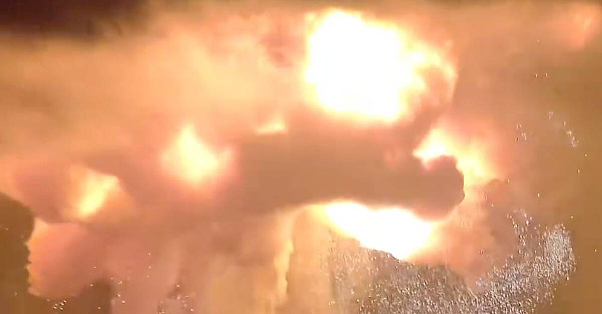 Blue Origin rocket explodes on launch pad during engine-firing test