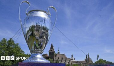 Champions League trophy in Budapest