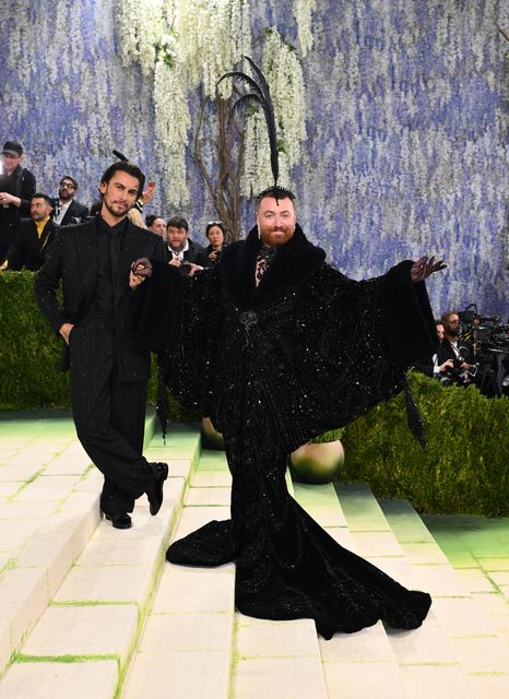 Sam Smith wore a feather headpiece to the 2026 Met Gala (Matt Crossick/PA)