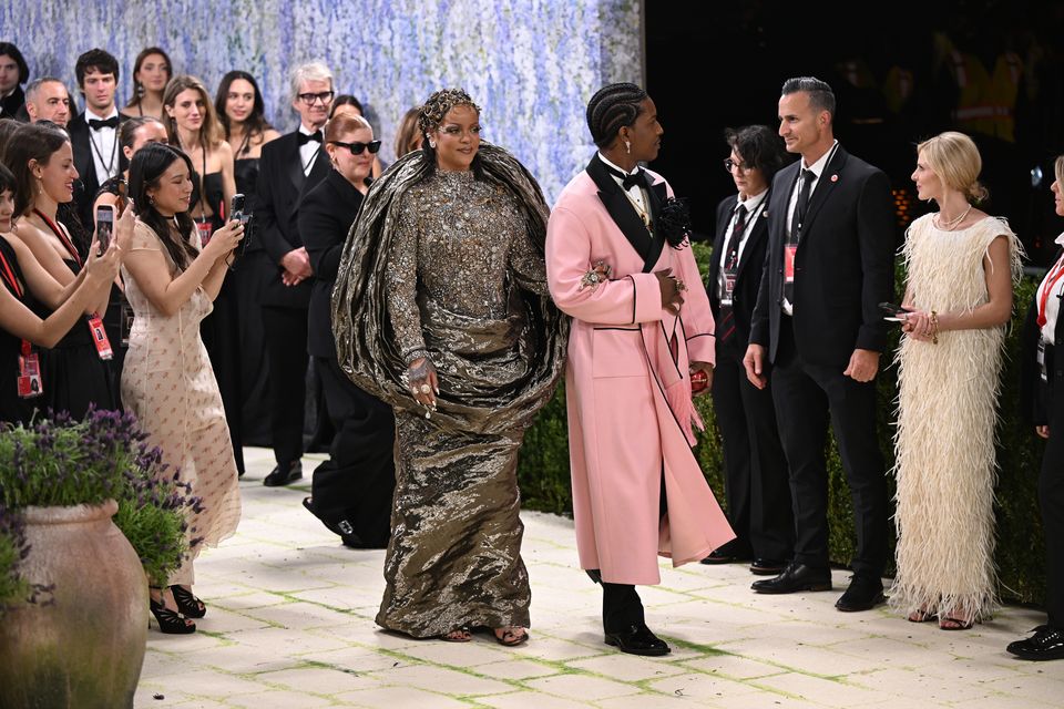 A$AP Rocky and Rihanna arrive at the Met Gala (Matt Crossick/PA)