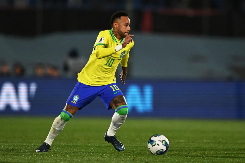 Neymar in action for Brazil