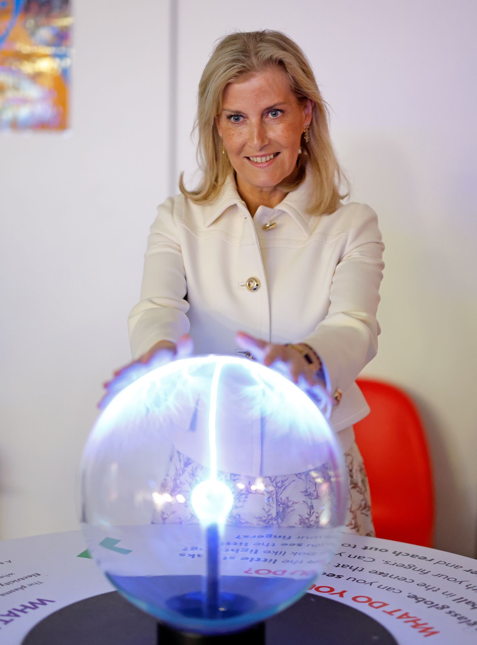 Image may contain Sophie Countess of Wessex Sphere Face Head Person Photography Portrait Happy Smile and Adult