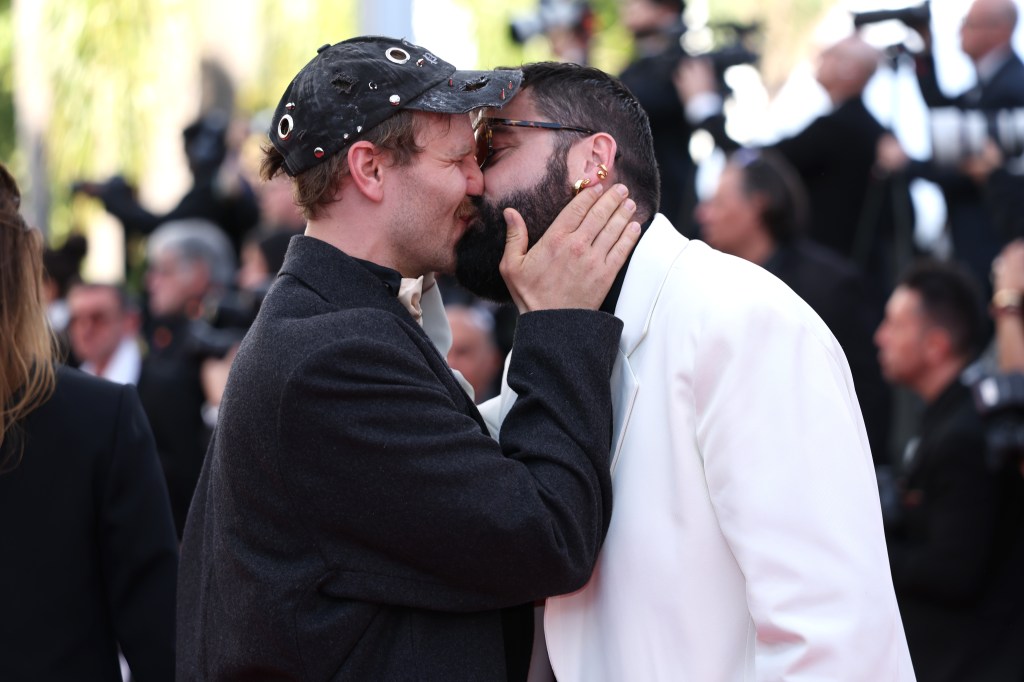 Pierre Le Gall and partner attend the "Fjord" screening during the 79th annual Cannes Film Festival at Palais des Festivals on May 18, 2026 in Cannes, France.