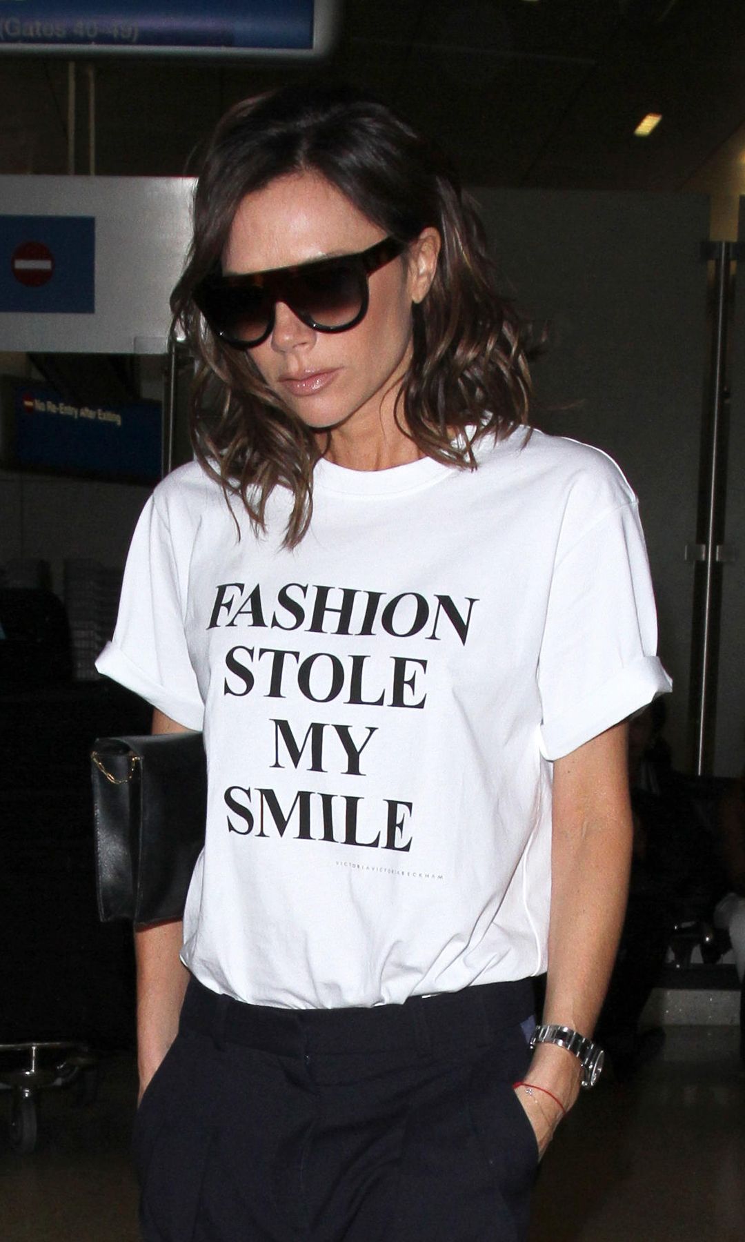 Victoria Beckham in 2017 arriving at LAX