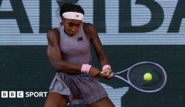 Coco Gauff in action at the 2026 French Open