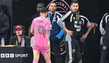 Lionel Messi leaves the field for Inter Miami on Sunday