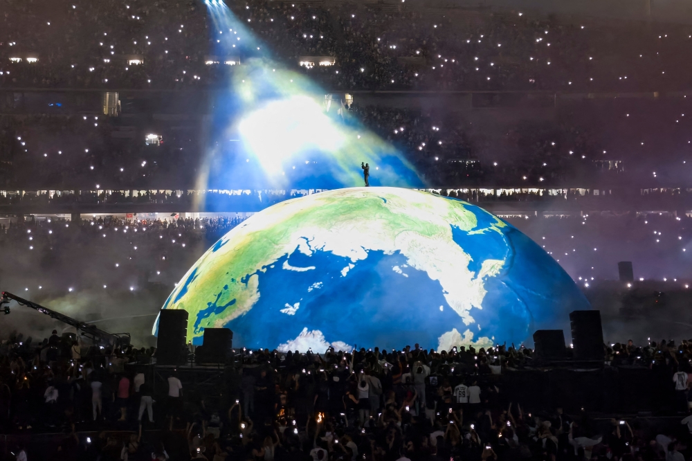 US rapper and producer Kanye West performs on stage during a concert at the Ataturk Olympic Stadium in Istanbul as part of his tour ‘YE Live in Istanbul’ May 30, 2026. — AFP pic