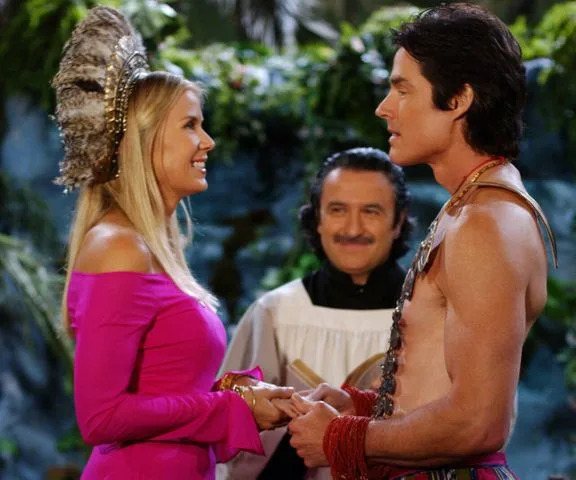 One of the marriages between Katherine Kelly Lang's Brooke Logan and Ronn Moss' Ridge Forrester on 'The Bold and the Beautiful'Credit: Cliff Lipson/CBS