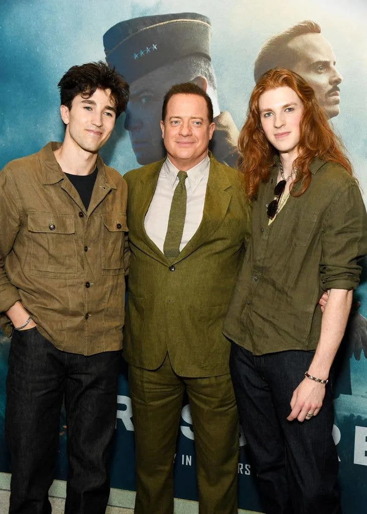 Griffin Arthur Fraser, Brendan Fraser and Leland Francis Fraser at "Pressure" New York Premiere