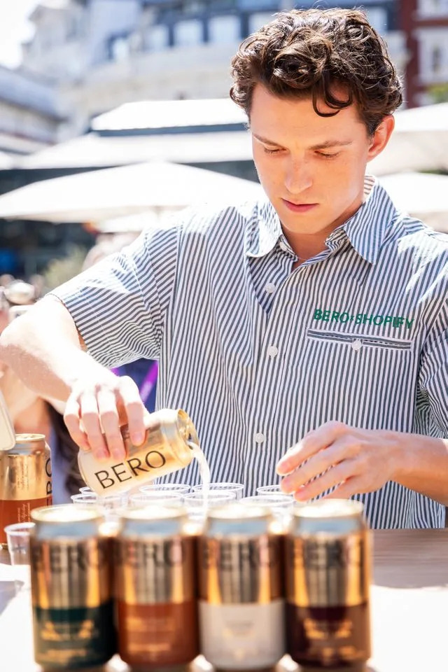Tom Holland promotes his non-alcoholic brand of beer, Bero, in London in 2025Credit: Tristan Fewings/Getty