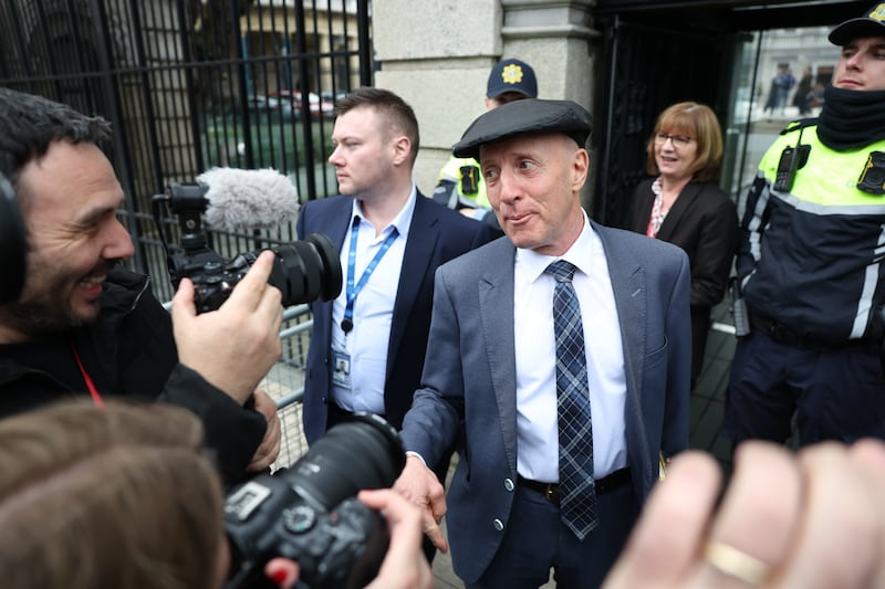 Michael Healy-Rae leaving Leinster House after resigning from Government in April. Photograph: Enda O'Dowd