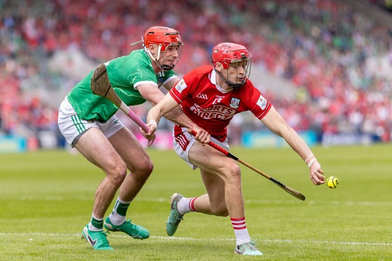 Cork’s Alan Connolly with Barry Nash of Limerick. Picture: INPHO/Morgan Treacy