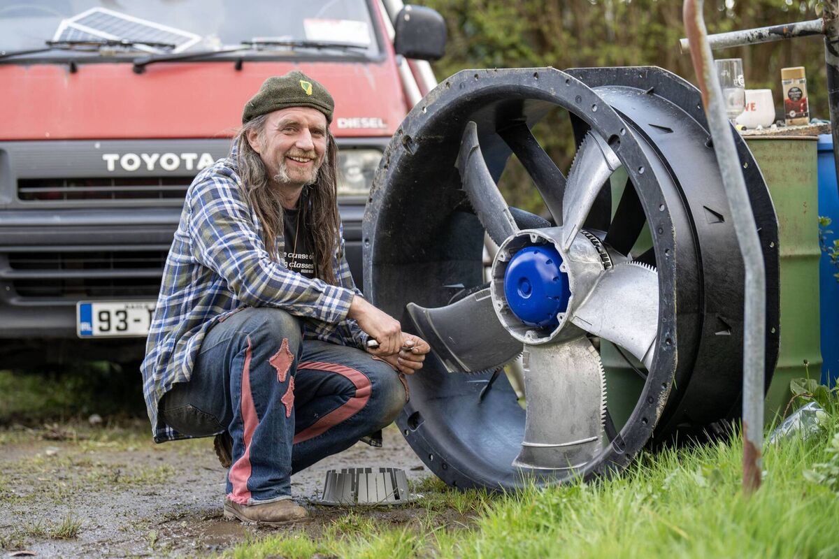 Barra with a chiller fan he is going to turn into a wind turbine.