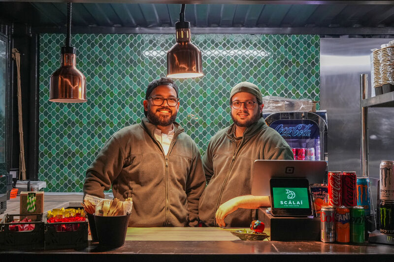 Rodrigo De Almeida and Paulo Ferreira of Scálaí Fish and Chips at The Black Market. Picture:  Noel Sweeney