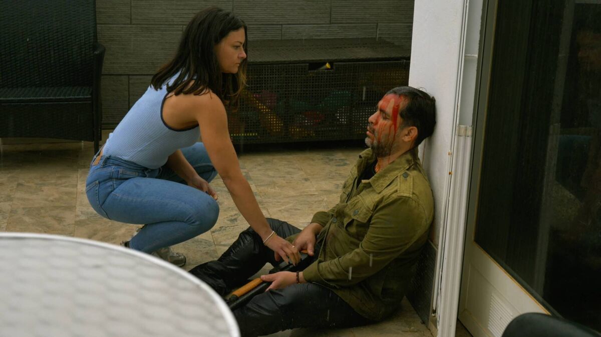 Francesca Kingdon and Peter M Smith in Code Red: Spain. 