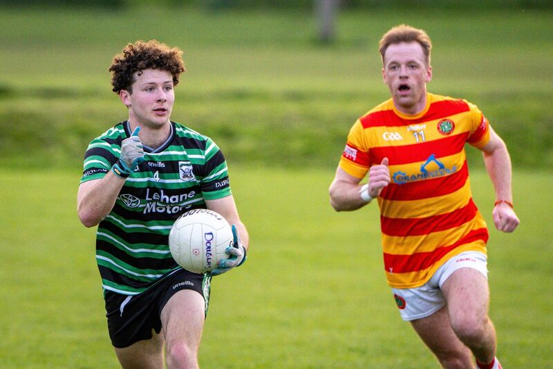 Douglas' Donnacha O'Callaghan bursts forward against Newcestown. Picture: Chani Anderson