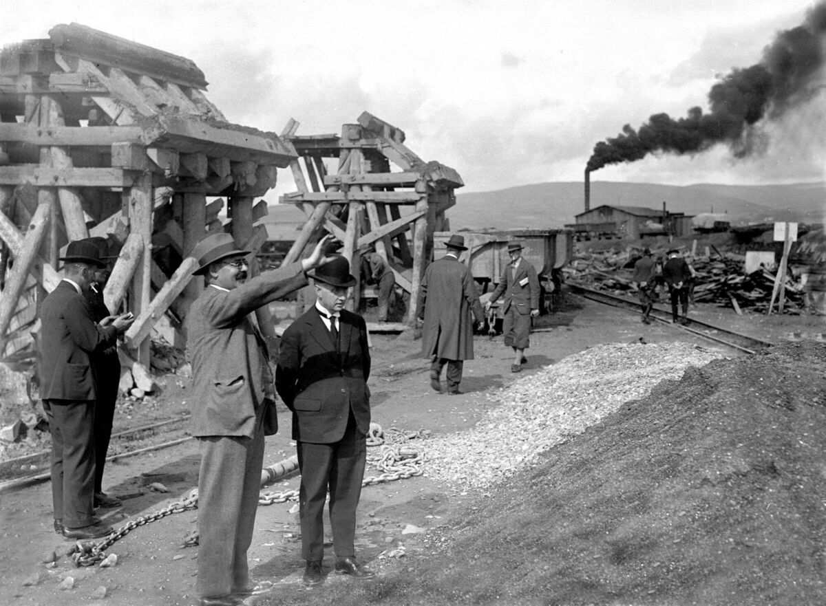 Then president WT Cosgrave viewing construction work on the Shannon Scheme at Ardnacrusha, Co Clare in September 1928. Irish Examiner Archive