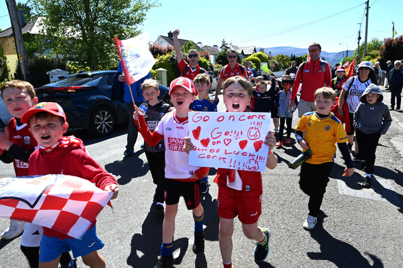  Young football fans from Carrigaline GAA club. Picture: Larry Cummins