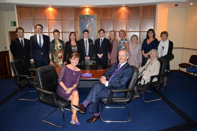 Sheila O'Flanagan and her husband Colm McCashin on their wedding day with the small group of people they love dearly.