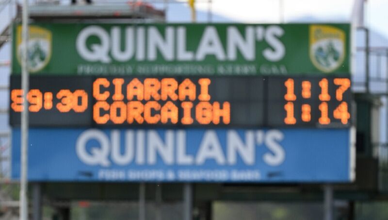 While Cork's goal brought them back into the game, Kerry finished strongly. Picture: Brendan Moran/Sportsfile