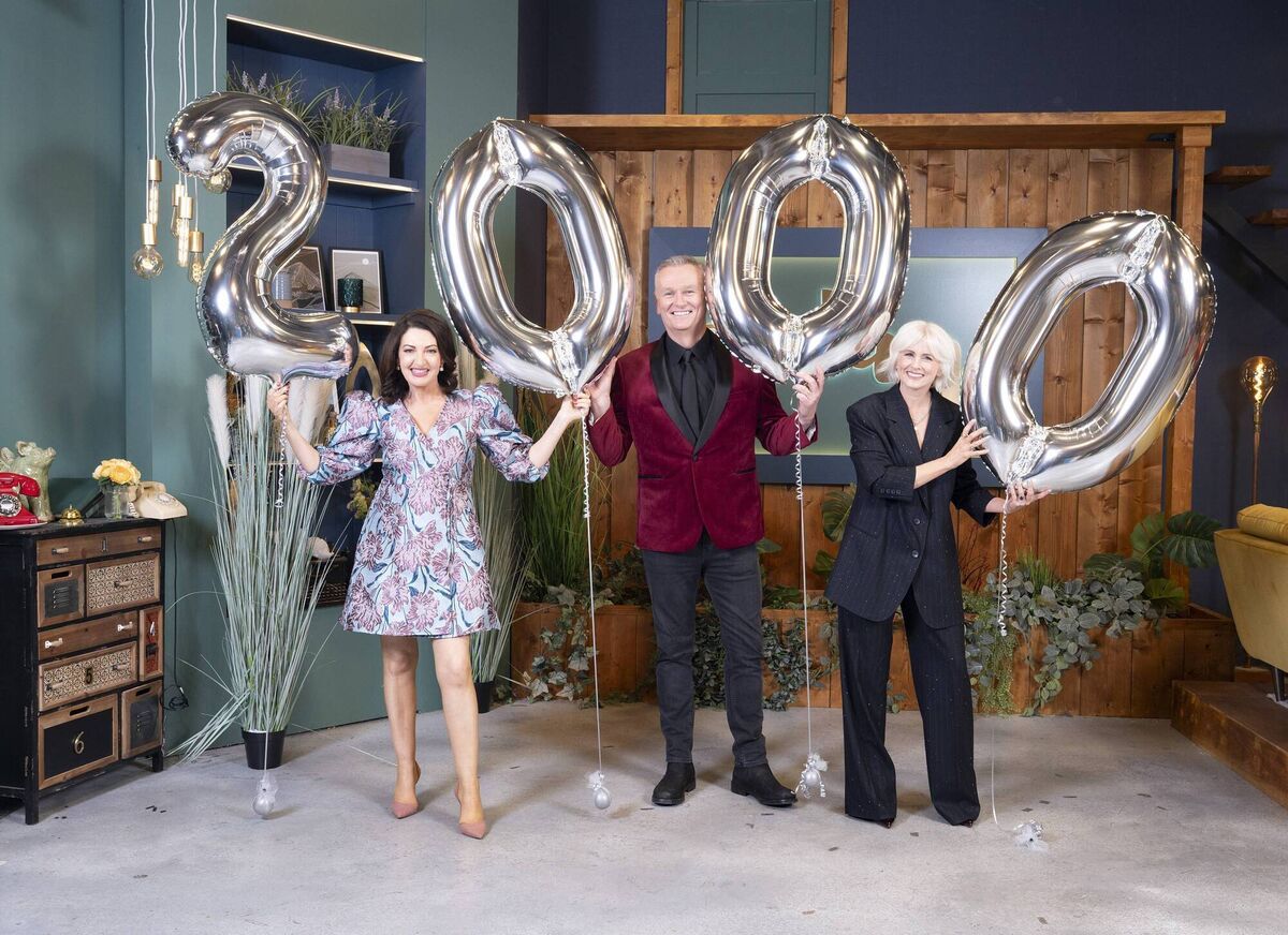 Dáithí O'Sé, Maura Derrane and Sinéad Kennedy on the set of the Today show for their 2000th episode. Picture: Gerard McCarthy Photography