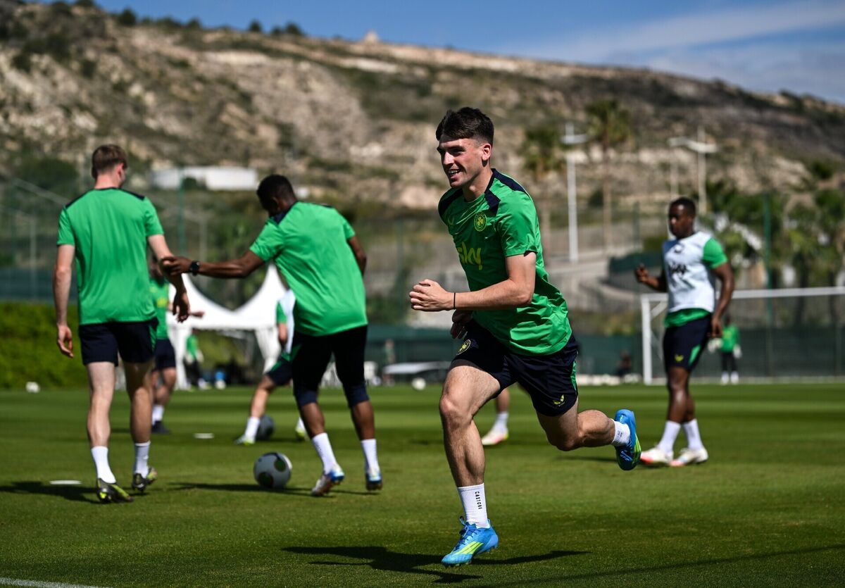Andrew Moran during a Republic of Ireland training session. Pic: Stephen McCarthy/Sportsfile