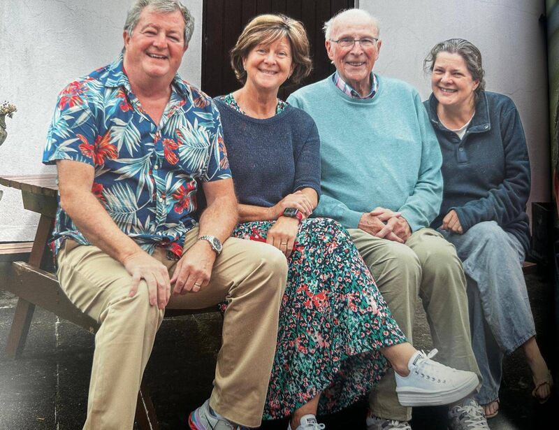 Joe Davis and his children, Carl, Jean, and Ruth. Joe says: “I am very lucky to have a great family who look after me"