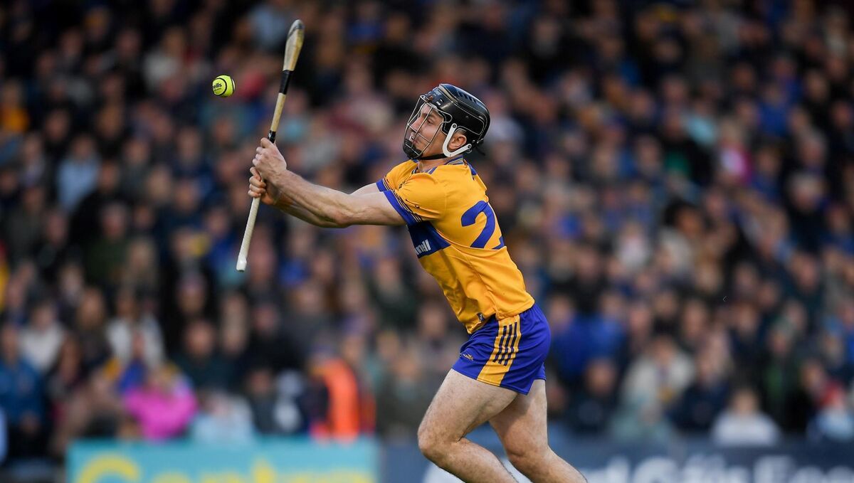 RAISING THE BANNER: Ian Galvin scores Clare's goal which proved to be crucial. Pic: John Sheridan/Sportsfile