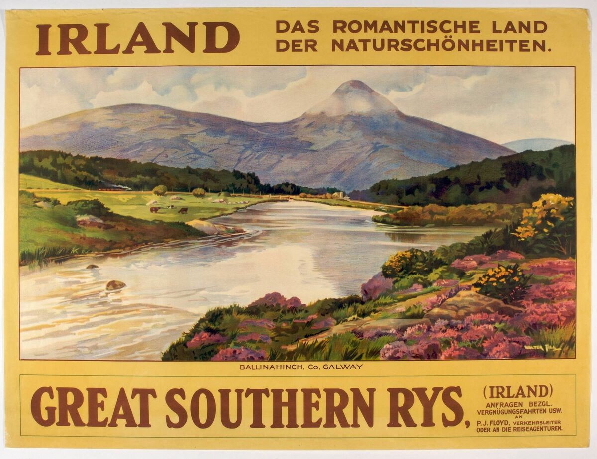 An interwar poster in German featuring a view of the (now defunct) Galway-Clifden railway line. 20th century Ireland had a more international outlook than many people seem to realise nowadays. Picture: National Museum of Ireland/Walter Till