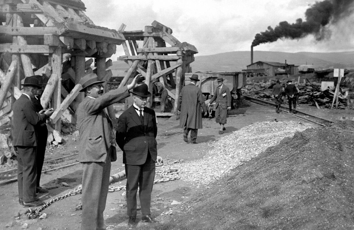 President WT Cosgrave is shown around the construction site at Ardnacrusha Co Clare of the 'Shannon Scheme' in September 1928. Engineers from Germany played a key part in delivering the massive project. Picture: Irish Examiner Archive