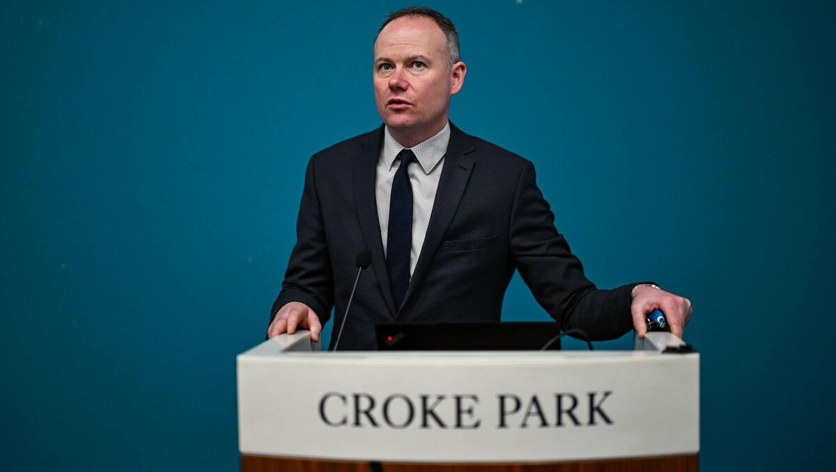 GAA Director of Communications Alan Milton speaking during the GAA Annual Report launch at Croke Park in Dublin. Photo by David Fitzgerald/Sportsfile 