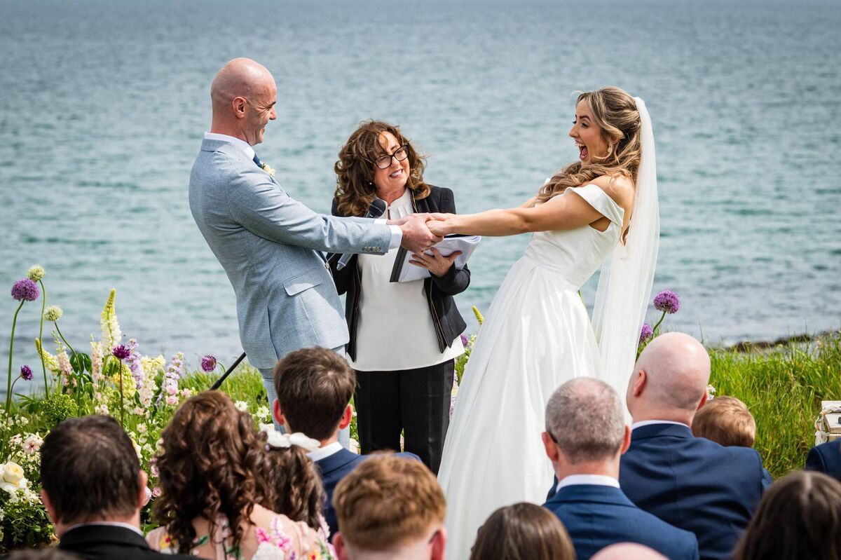 Roisín Lynch and Aidan Pendlebury were married by the bride's aunt and godmother, Ethel O'Shea. Pictures: Dermotsullivan.com
