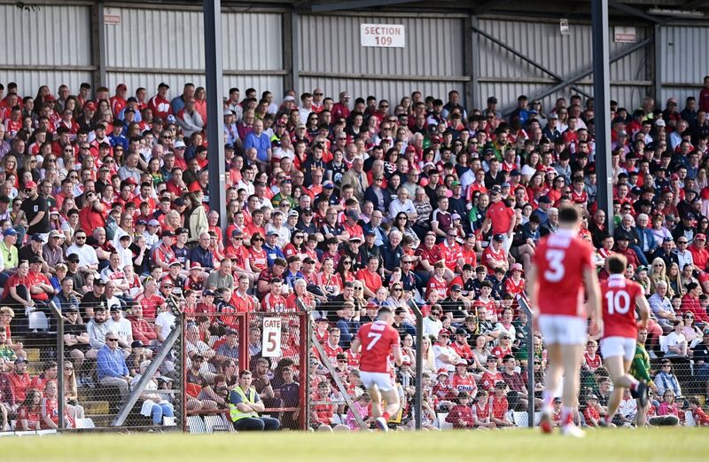 Supporters watch on during Cork against Meath. Picture: Ben McShane/Sportsfile