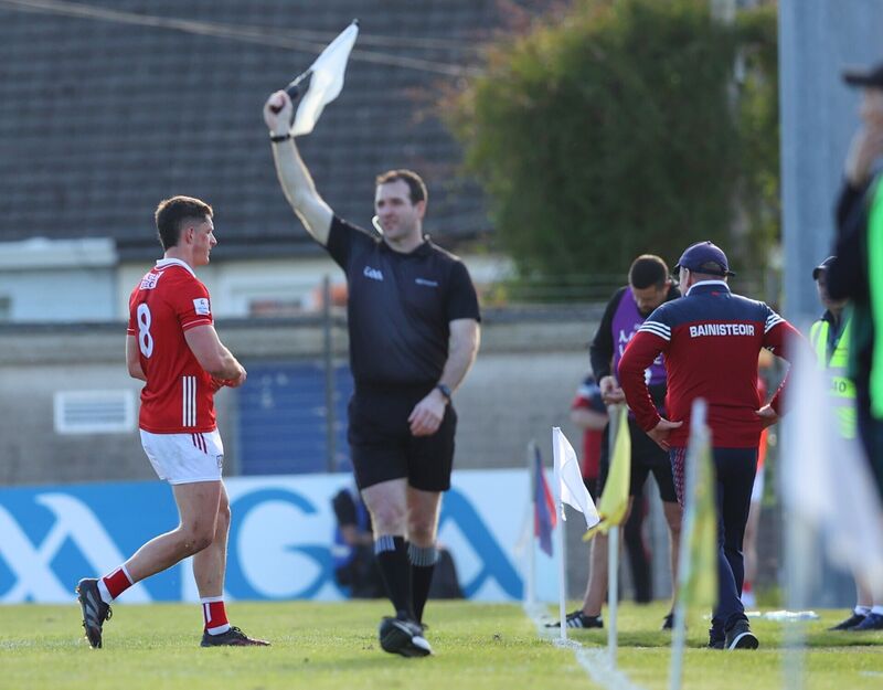 Cork's Colm O'Callaghan is sent off against Meath. Picture: INPHO/Tom O'Hanlon