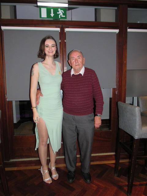 Jessica Anne Rose with her Grandad O’Brien who played hurling for Glen Rovers.