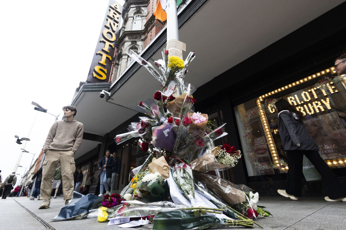 Flowers left at the scene on Henry St where Yves Sakila was restrained, and later died. The incident has made headlines internationally. File picture: Sam Boal/Collins