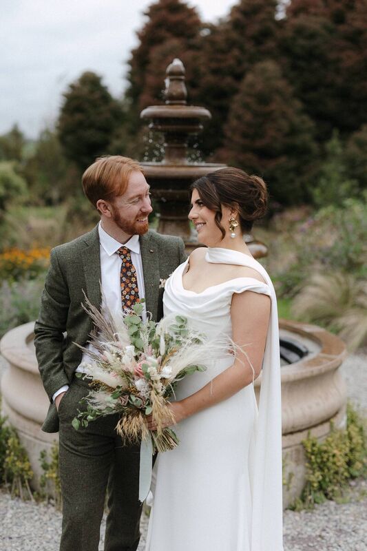 Fionnuala Jay and Cian Roche on their wedding day at Fernhill House. 