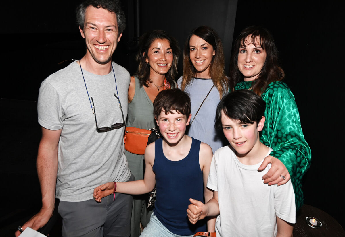  26th May 2026 Ed, katrina , Cuan and Fionn O'Leary , Martian Healy, Carole Deschamps at the Kneecap concert to launch their new album Fenian at The Savoy, Cork. Picture: Eddie O'Hare