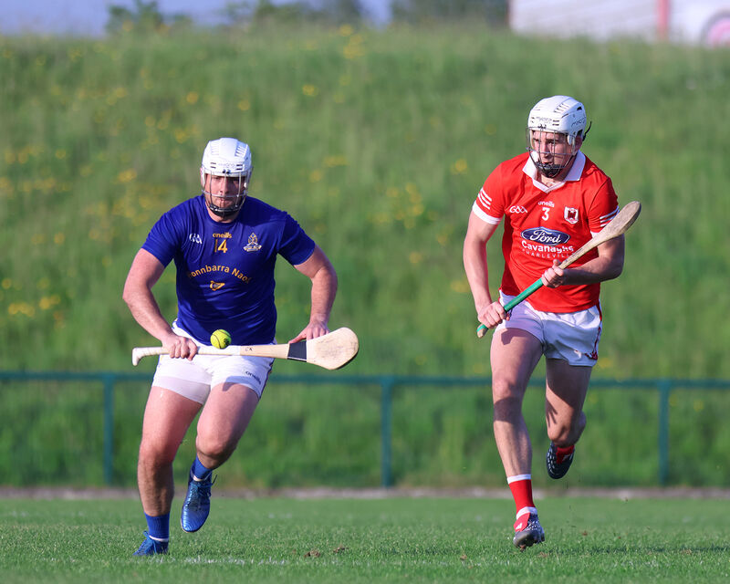 St Finbarr's Colm Keane battles for possession against Jack Meade of Charleville. Picture: Brendan Gleeson