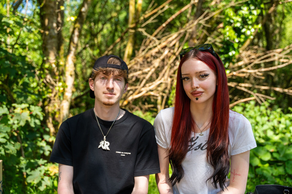 Enjoying some shade near the Atlantic pond, Rob Lukins and Portia Lehane. Picture: Noel Sweeney
