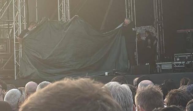 A picture taken from the crowd at The Coronas concert of Lar Kay being given privacy as they are treated by emergency services