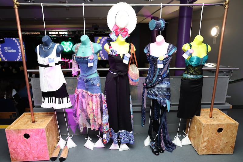 Many students in the fashion competition spoke about how charity shops are now where they buy most of their clothes. Photograph: Dara Mac Dónaill