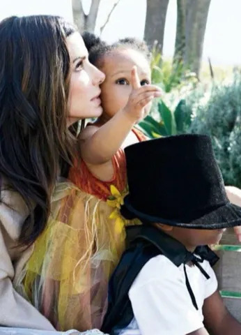 Bullock shared a rare photo of her kids Laila and Louis.Credit: Sandra Bullock/Instagram