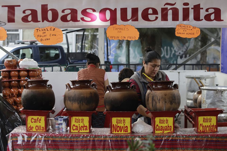 Vendors sell tamales at the Tamal Fair in Mexico City on Candlemas Day. Photo: Getty
