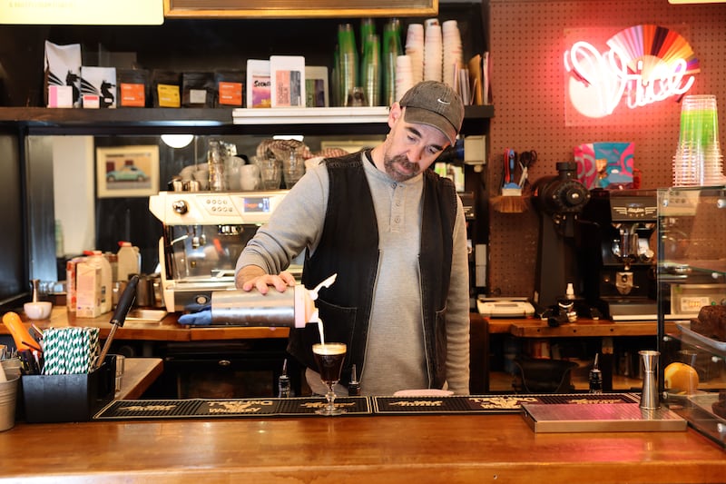 Tom Stafford at Vice Coffee, Dublin. Photograph: Dara Mac Dónaill 