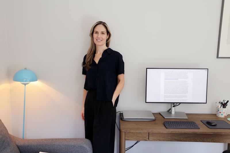 Sarah Gilmartin at her writing desk