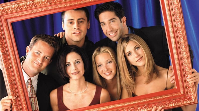 Friends stars Matthew Perry, Courteney Cox, Matt LeBlanc, Lisa Kudrow, David Schwimmer and Jennifer Aniston. Photograph:Jon Ragel/Reuters