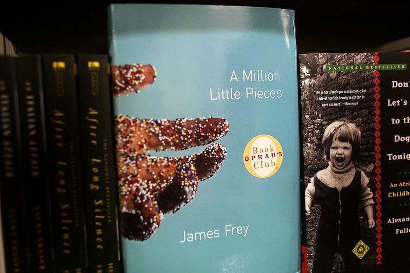 James Frey's book A Million Little Pieces at a bookstore in New York City, 2006. Photograph: Spencer Platt/Getty Images